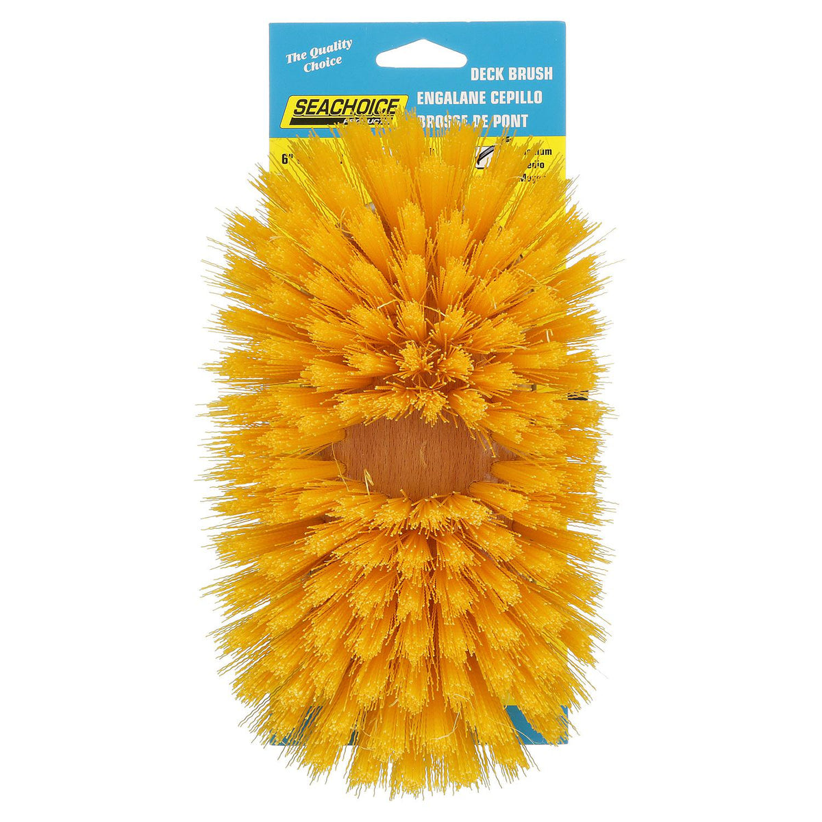 Deck Brush w/ Bumper & Threaded Adapter, Medium