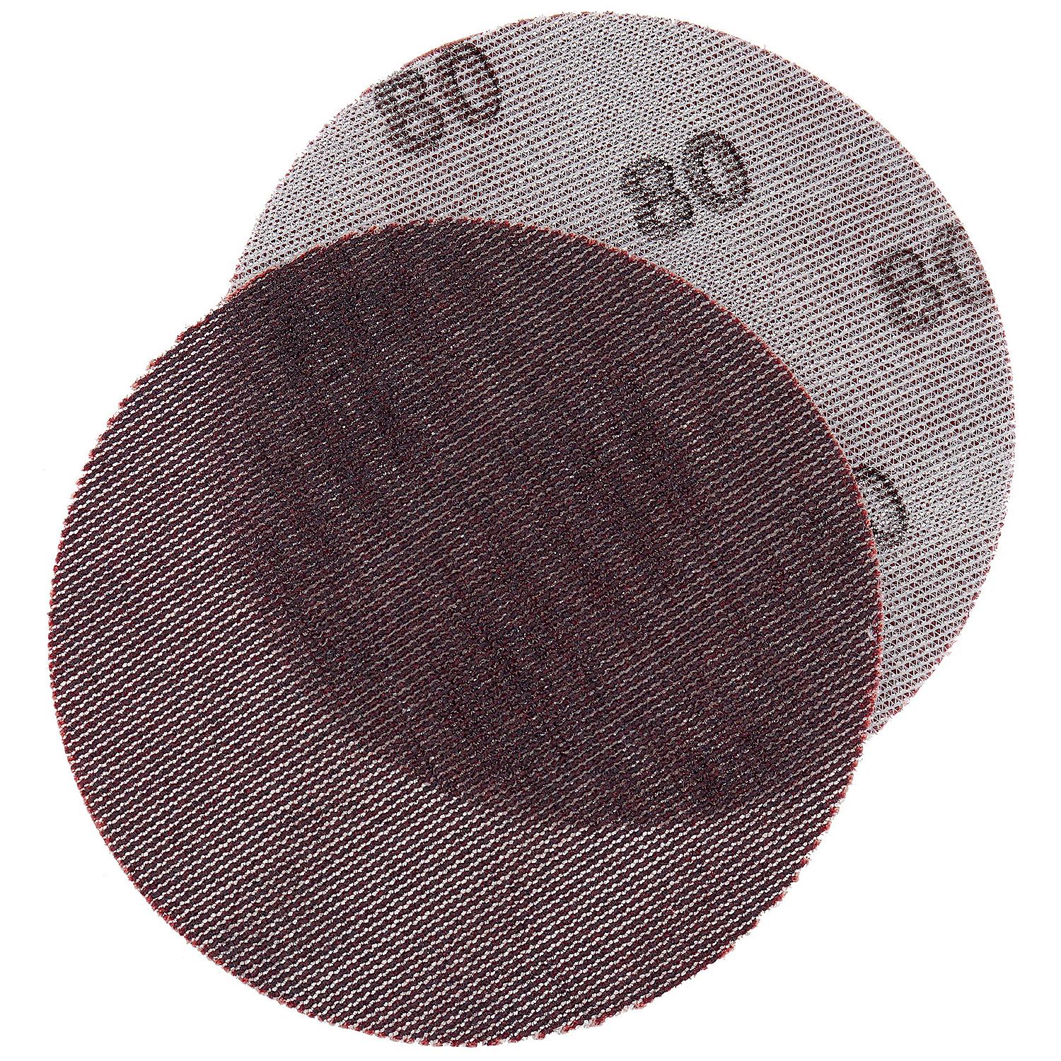 Dust Free Aluminum Oxide Mesh Hook & Loop Discs, Grade 80, Brown, 25/PK