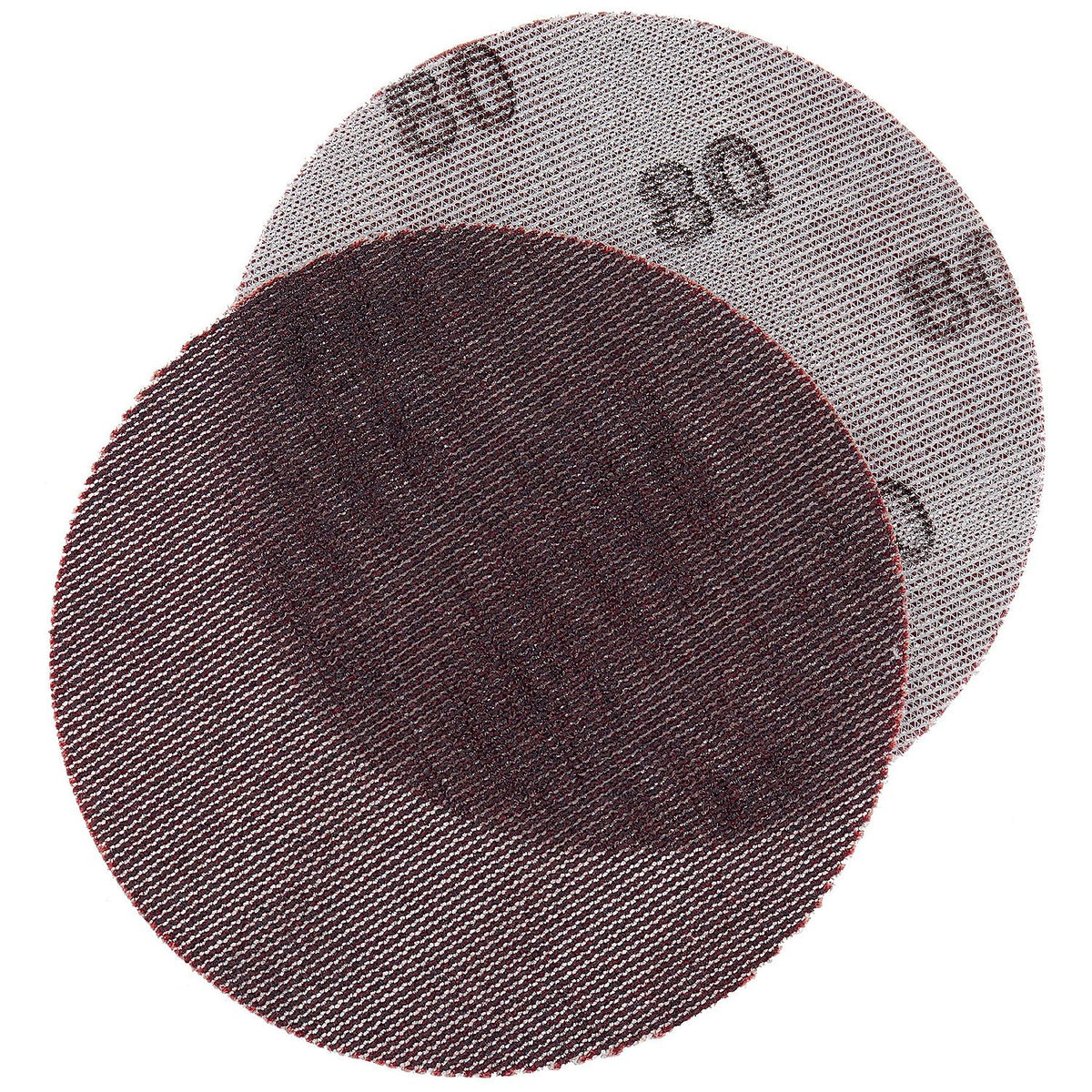 Dust Free Aluminum Oxide Mesh Hook & Loop Discs, Grade 80, Brown, 25/PK