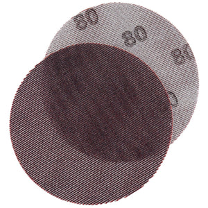 Dust Free Aluminum Oxide Mesh Hook & Loop Discs, Grade 80, Brown, 25/PK