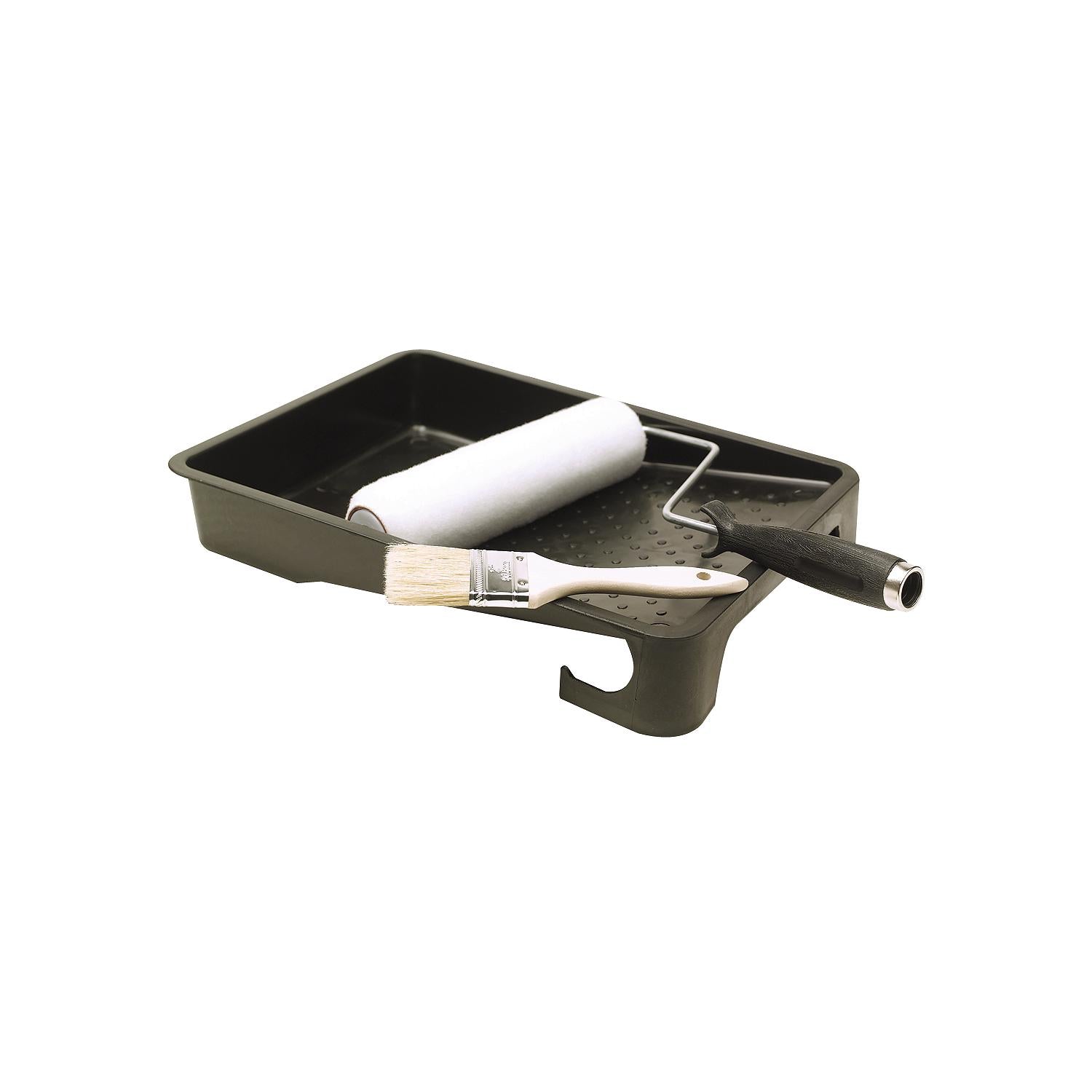 Plastic Paint Tray Kit, Incl. 9in Frame, 2in Chip Brush, 9in Cover & Paint Tray