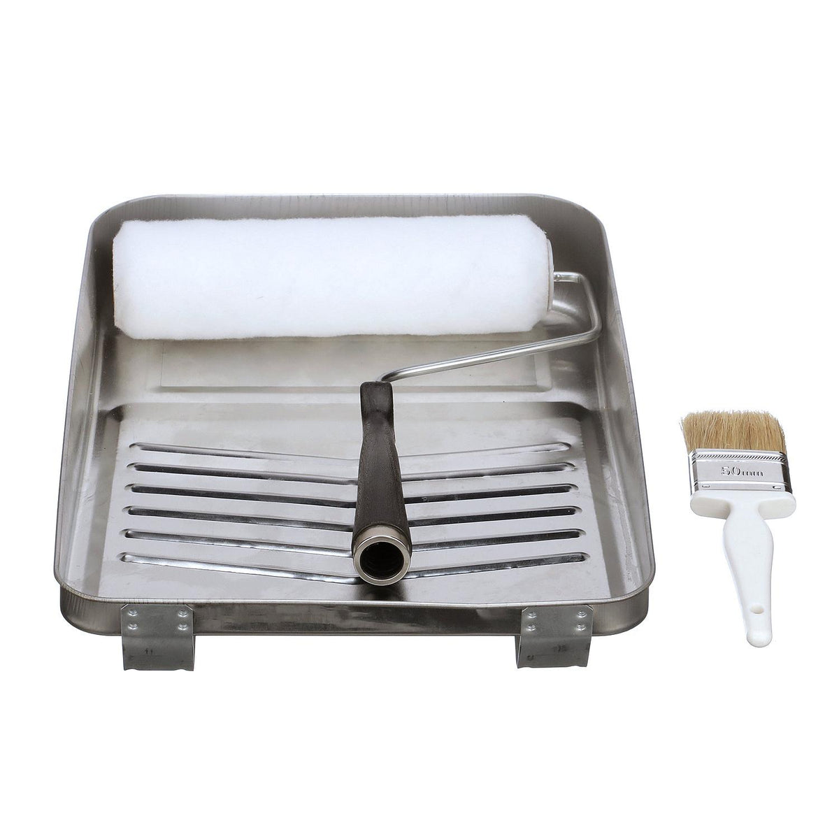 Metal Paint Tray Kit, Incl. 9in Frame, 2in Chip Brush, 9in Cover & Paint Tray