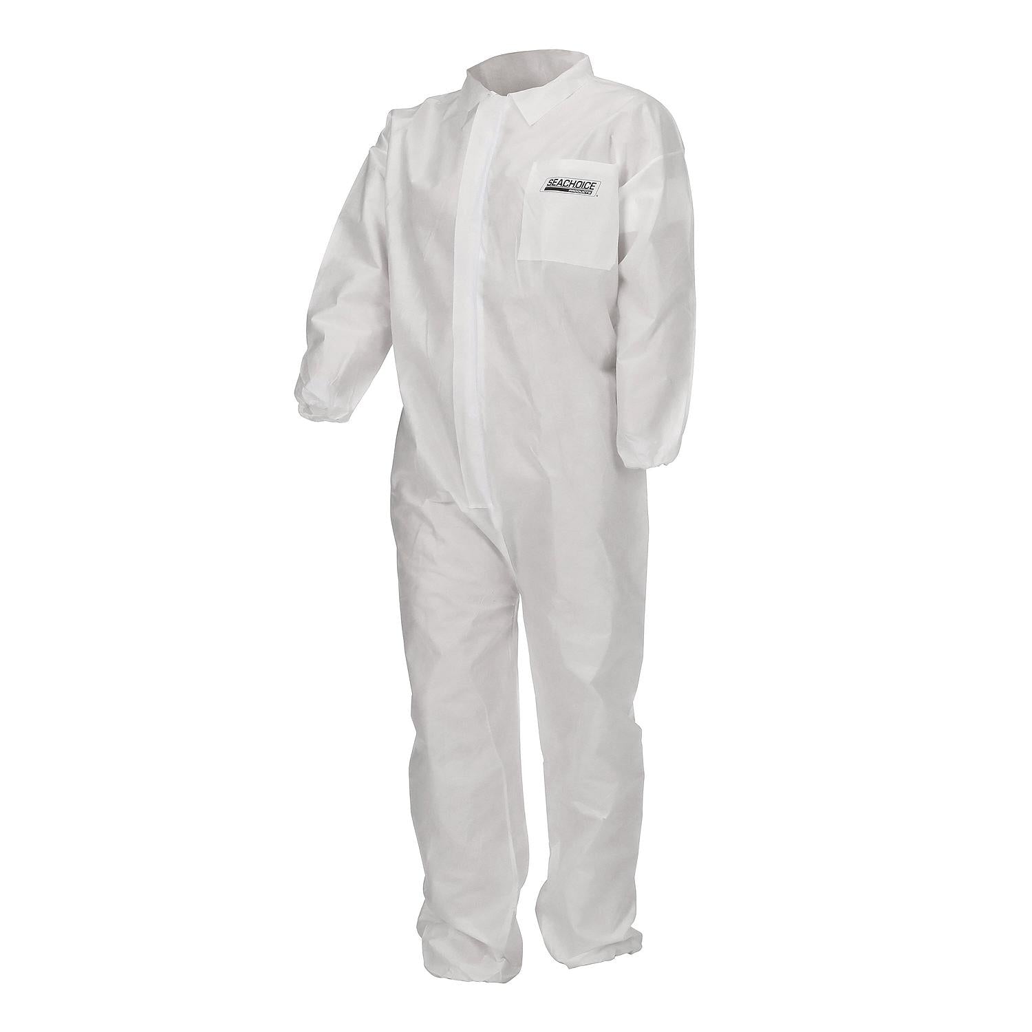 Coveralls, SMS Breathable Disposable Paint Suit w/ Collar, Large