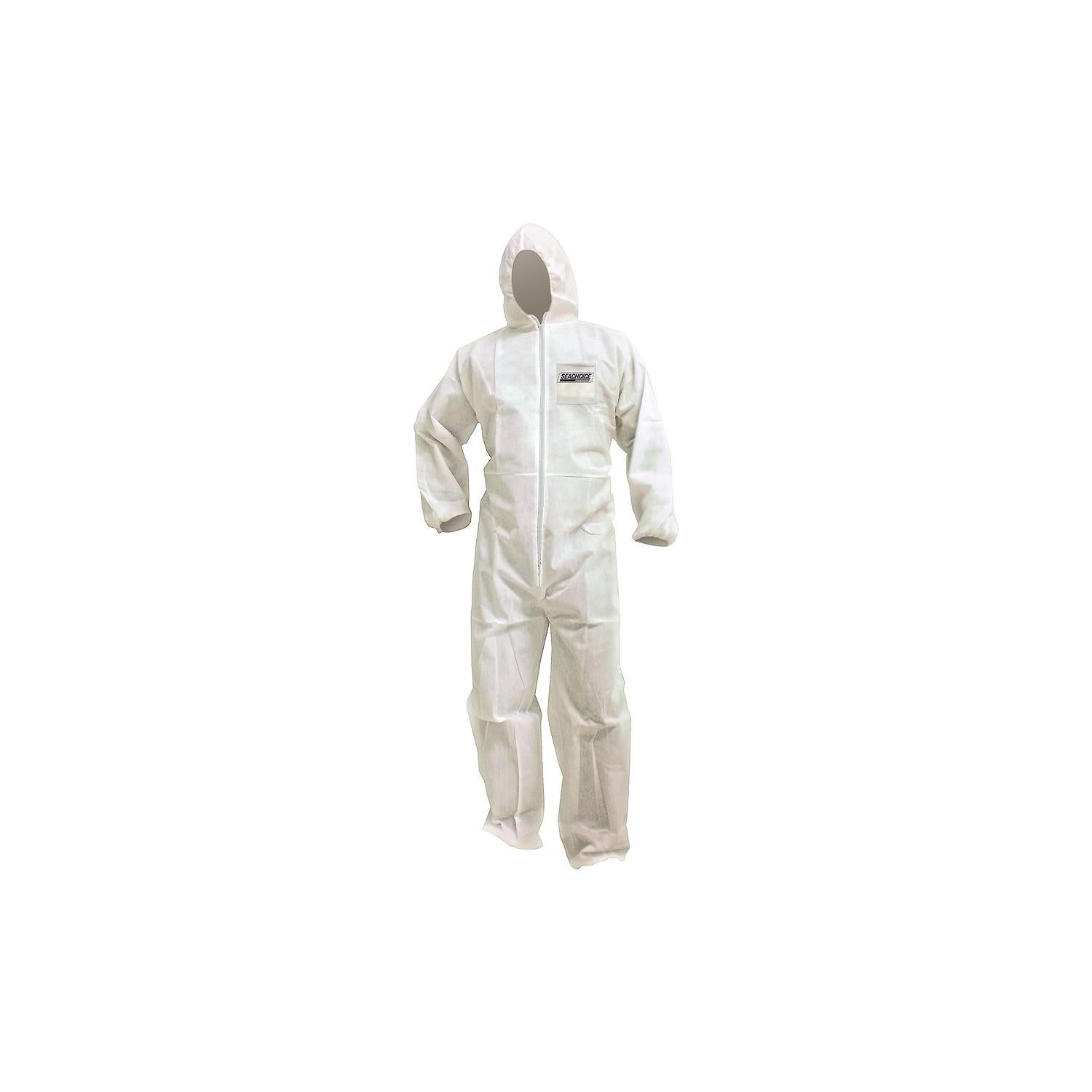 Coveralls, SMS Breathable Disposable Paint Suit w/ Hood, Large