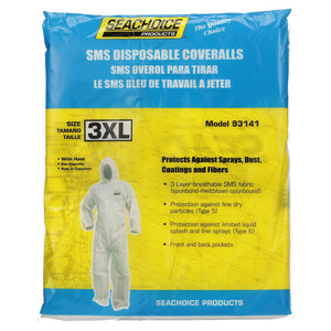 Coveralls, SMS Breathable Disposable Paint Suit w/ Hood, XXX-Large