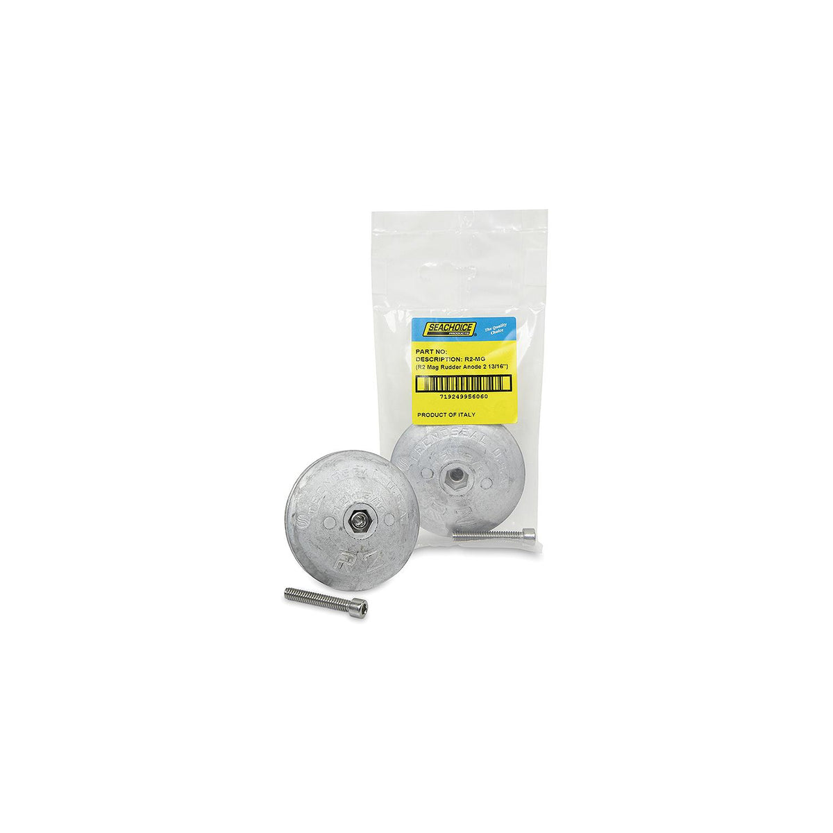 Rudder & Trim Tab Anode w/ Screw, Magnesium, Model R2, Size 2-13/16in x 1/2in