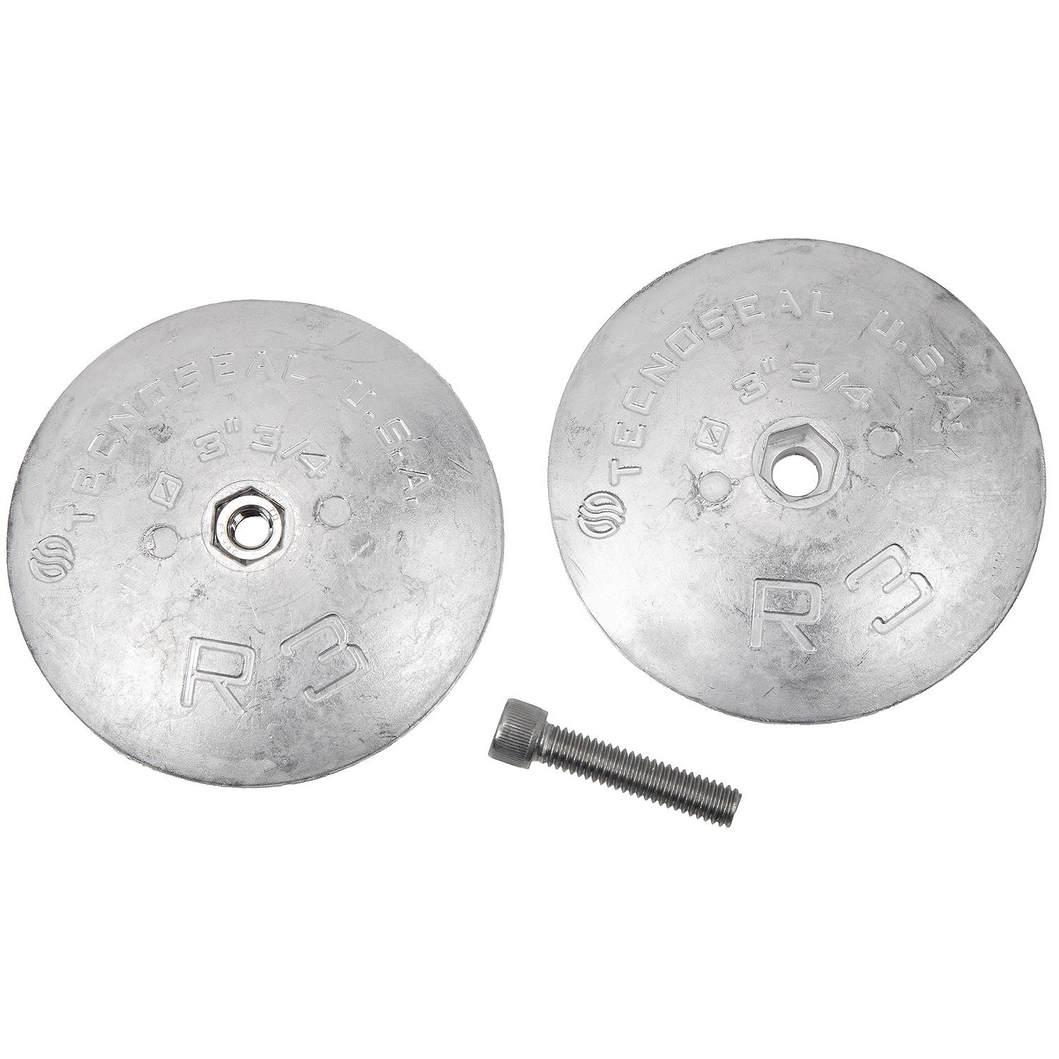 Rudder & Trim Tab Anode w/ Screw, Aluminum, Model R3, Size 3-3/4in x 1/2in
