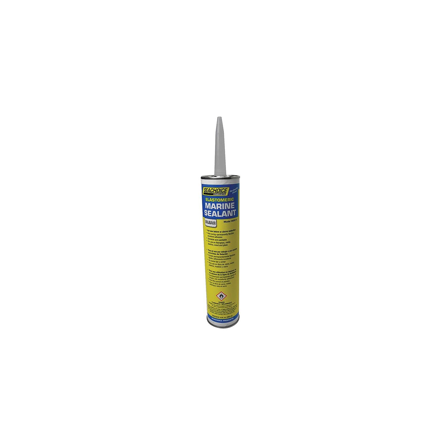 Elastomeric Clear Marine Sealant, 10 oz.