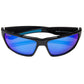 Reef Rider Polarized Sunglasses, Frame: Shiny Black, Lens: Blue Mirror