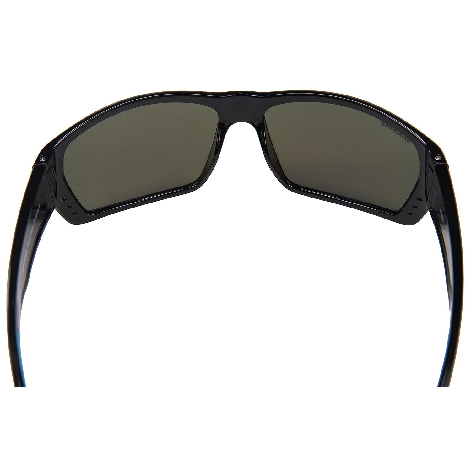 Reef Rider Polarized Sunglasses, Frame: Shiny Black, Lens: Blue Mirror