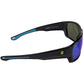Reef Rider Polarized Sunglasses, Frame: Shiny Black, Lens: Blue Mirror