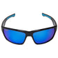 Reef Rider Polarized Sunglasses, Frame: Shiny Black, Lens: Blue Mirror