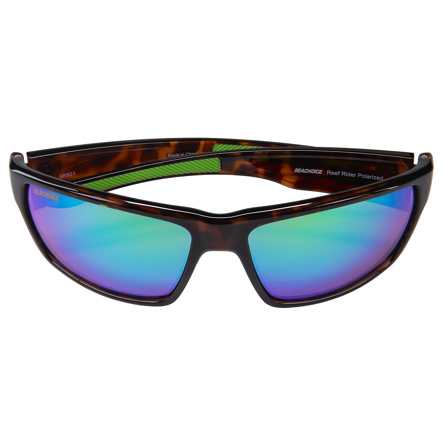 Reef Rider Polarized Sunglasses, Frame: Tortoise , Lens: Green Mirror