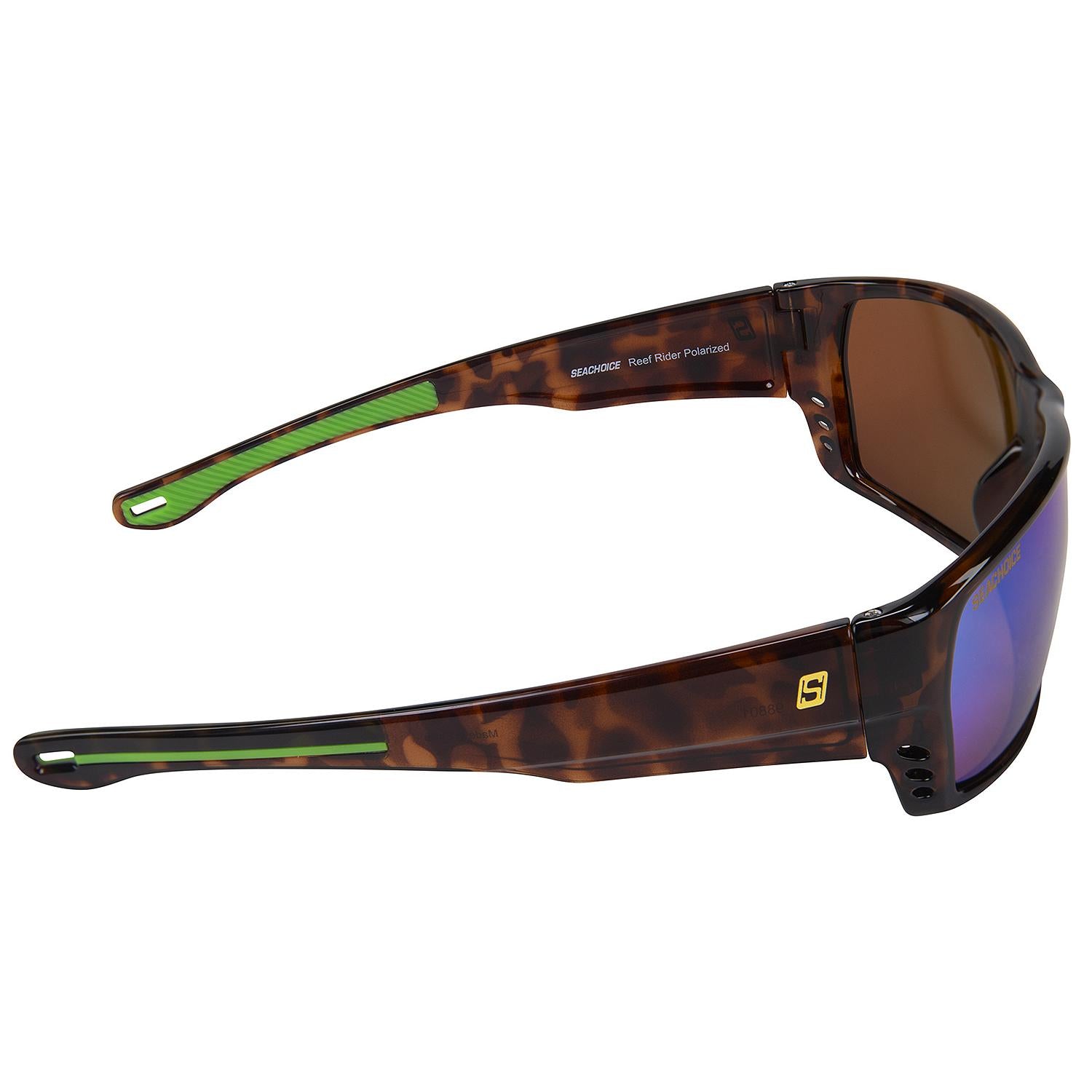 Reef Rider Polarized Sunglasses, Frame: Tortoise , Lens: Green Mirror