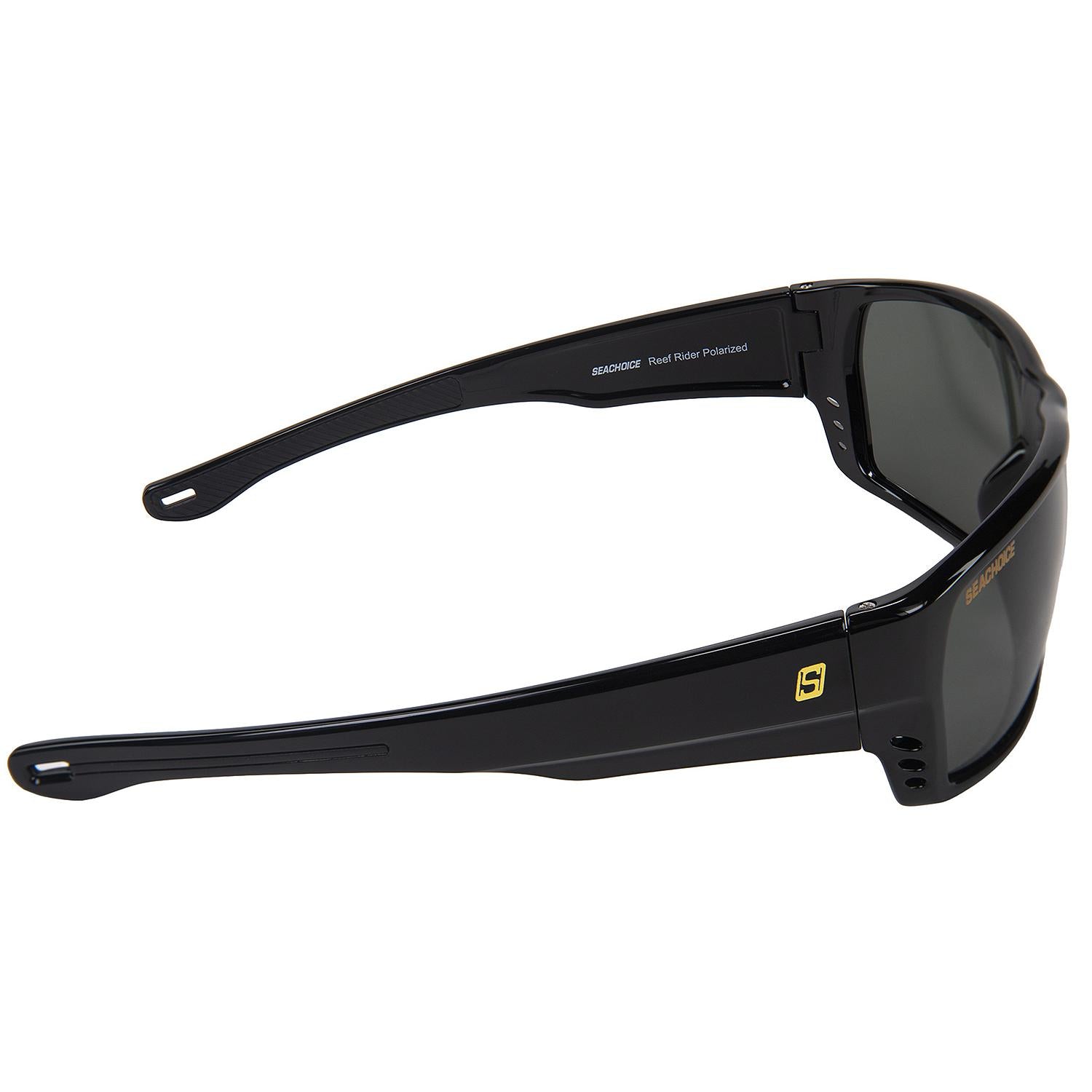 Reef Rider Polarized Sunglasses, Frame: Shiny Black, Lens: Grey