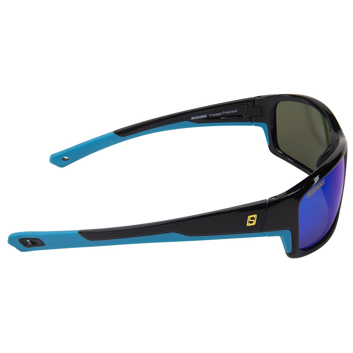 Voyager Polarized Sunglasses, Frame: Shiny Black, Lens: Blue Mirror