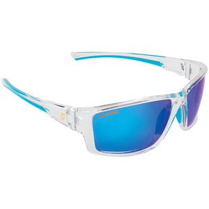 Seaspray Polarized Sunglasses, Frame: Shiny Clear, Lens: Blue Mirror