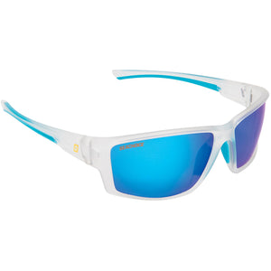 Seaspray Polarized Sunglasses, Frame: Matte Clear, Lens: Blue Mirror
