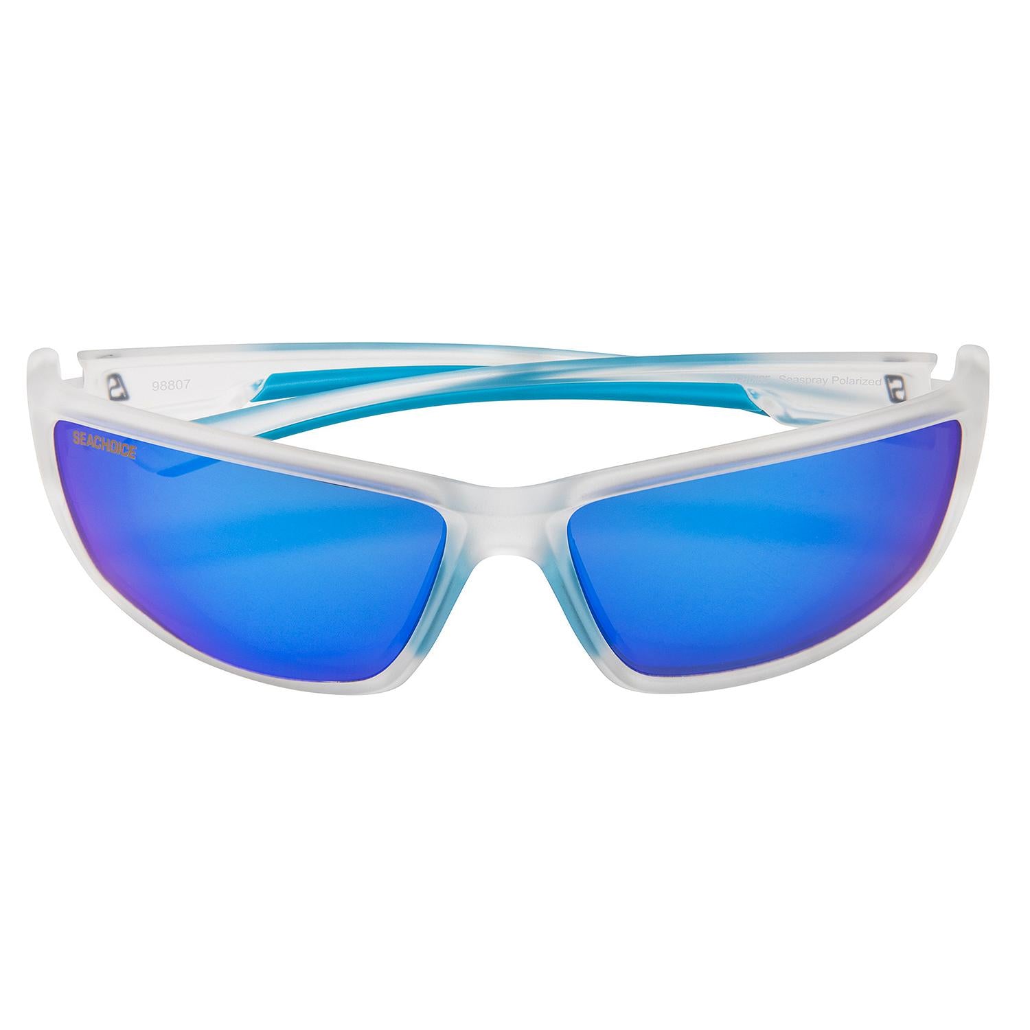 Seaspray Polarized Sunglasses, Frame: Matte Clear, Lens: Blue Mirror