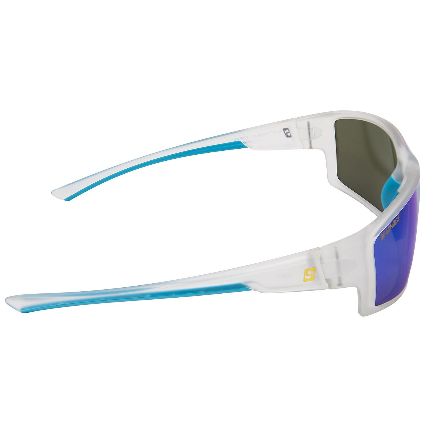 Seaspray Polarized Sunglasses, Frame: Matte Clear, Lens: Blue Mirror
