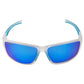 Seaspray Polarized Sunglasses, Frame: Matte Clear, Lens: Blue Mirror