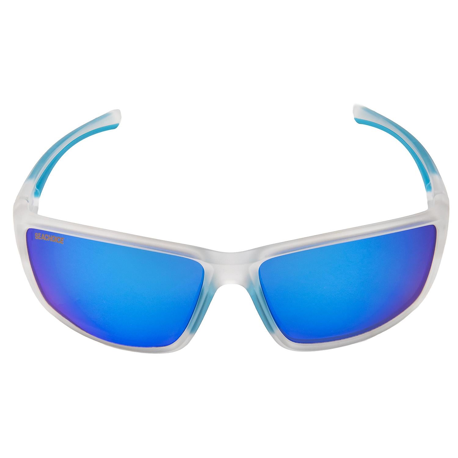 Seaspray Polarized Sunglasses, Frame: Matte Clear, Lens: Blue Mirror