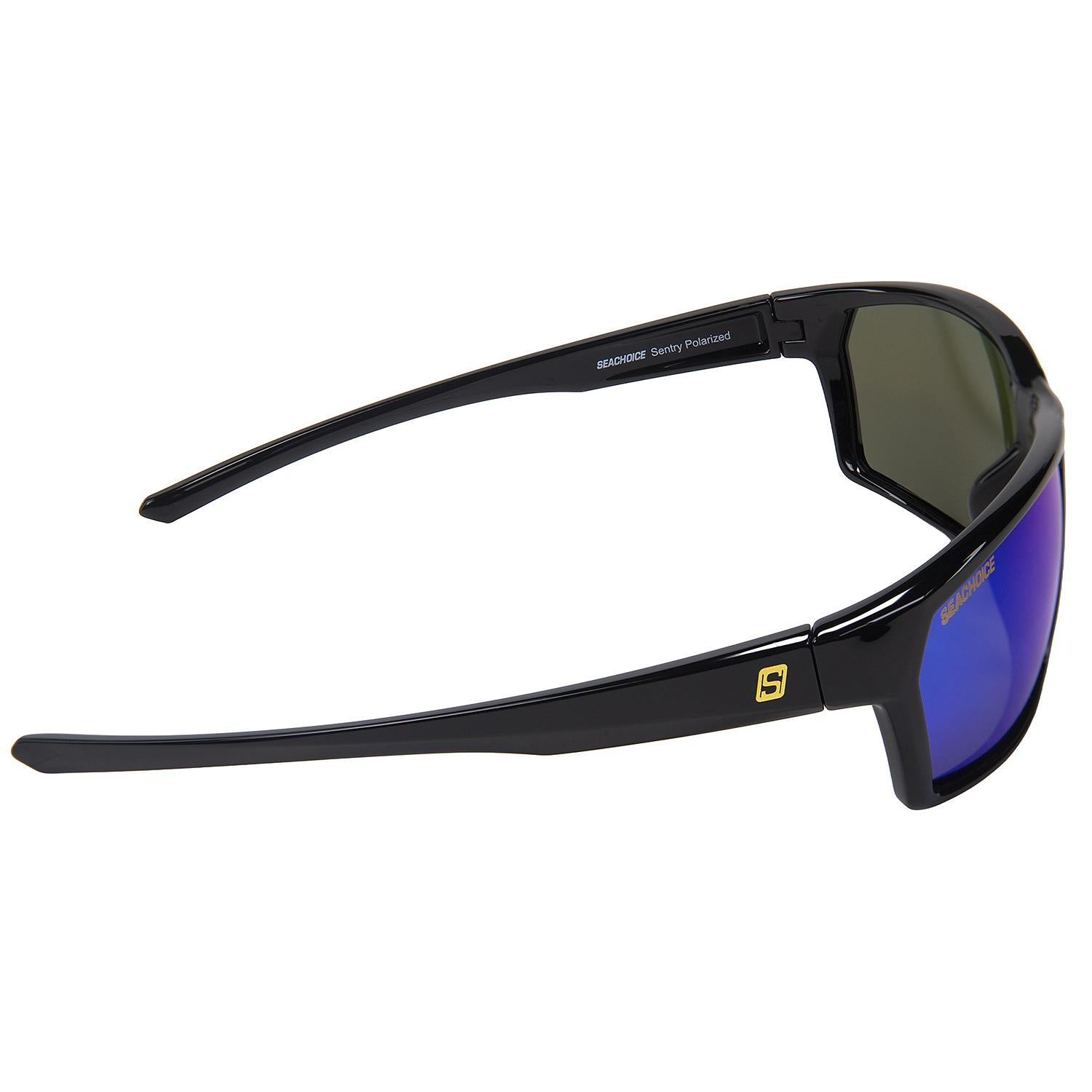 Sentry Polarized Sunglasses, Frame: Shiny Black, Lens: Blue Mirror