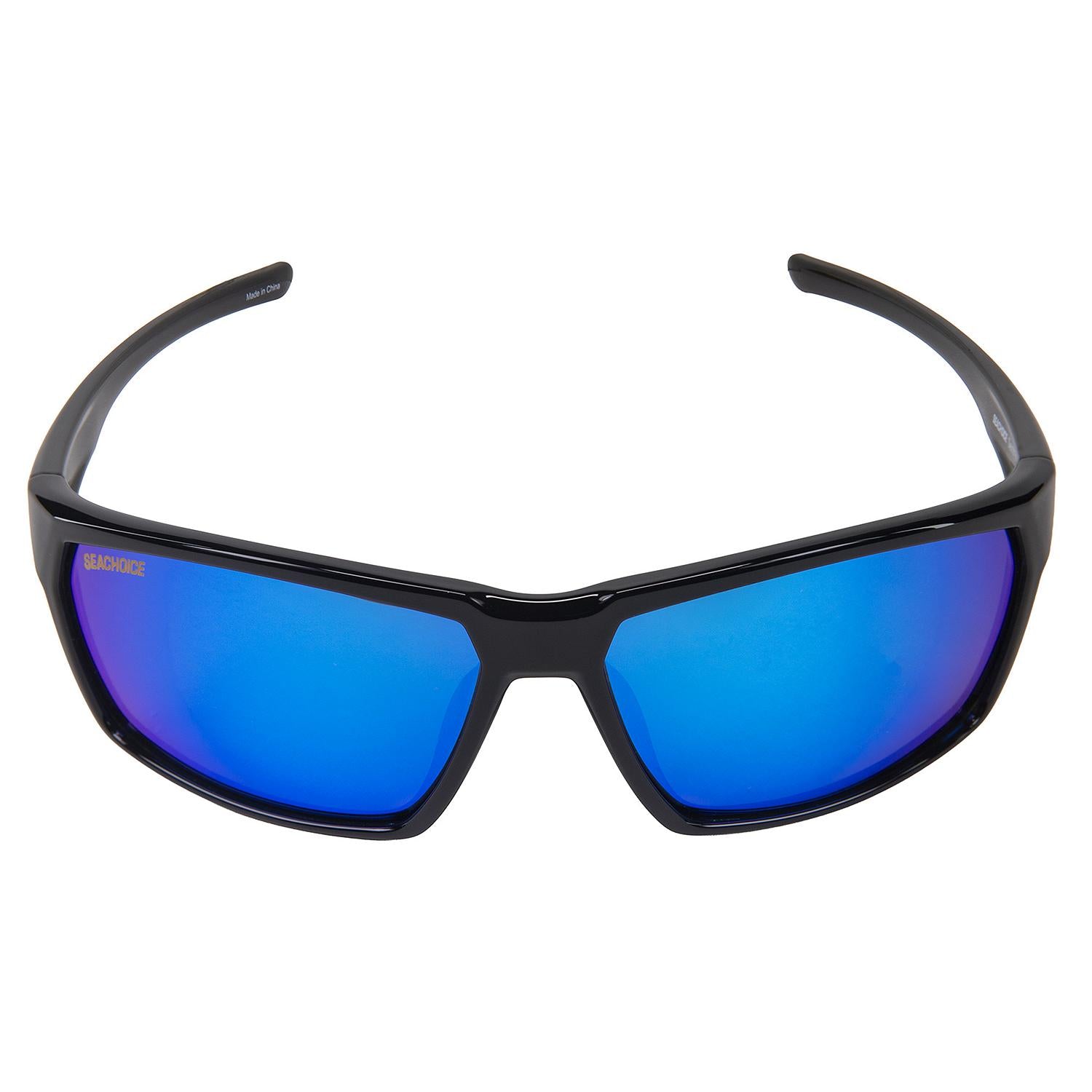 Sentry Polarized Sunglasses, Frame: Shiny Black, Lens: Blue Mirror