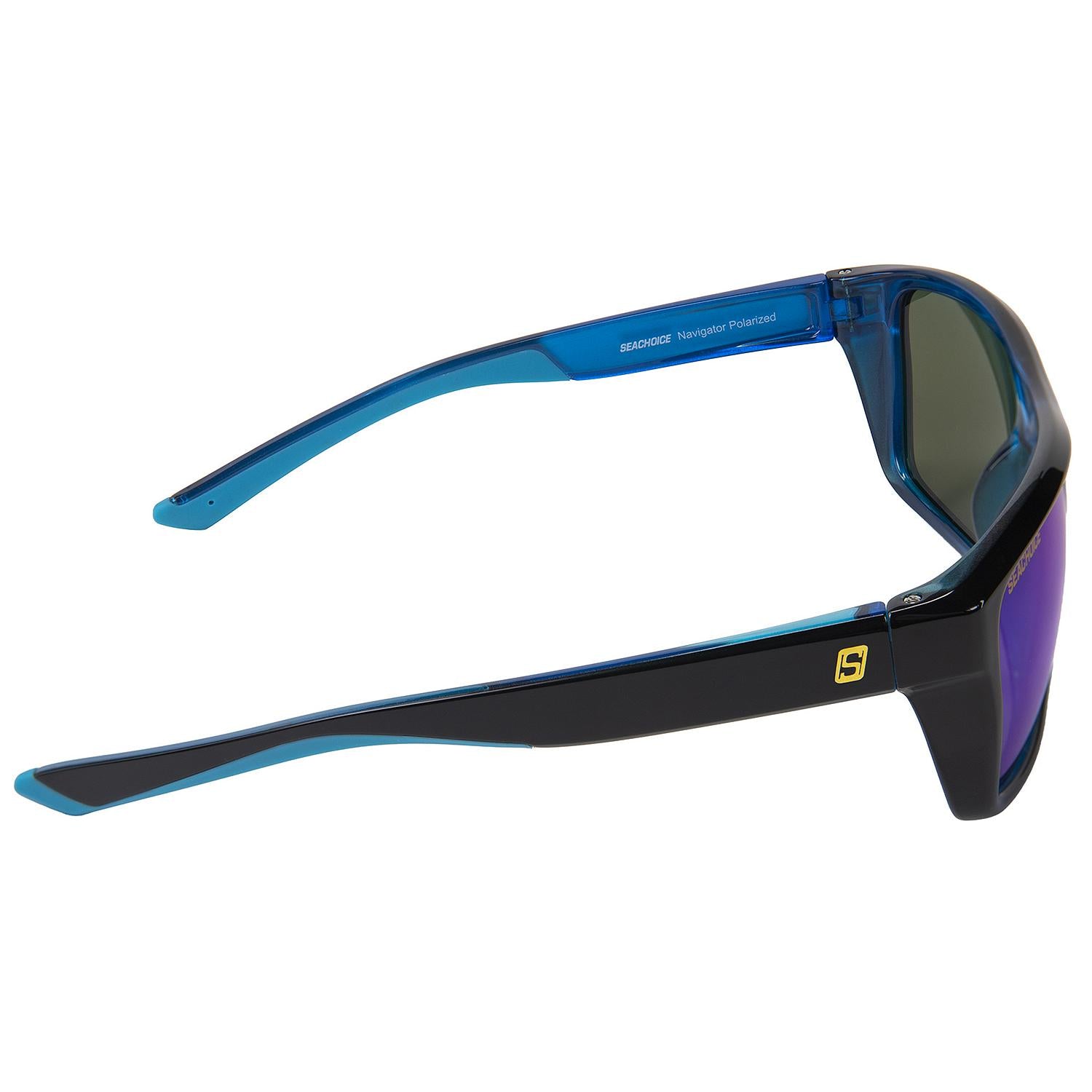 Navigator Polarized Sunglasses, Frame: Shiny Black/Black Backspray, Lens: Blue Mirror