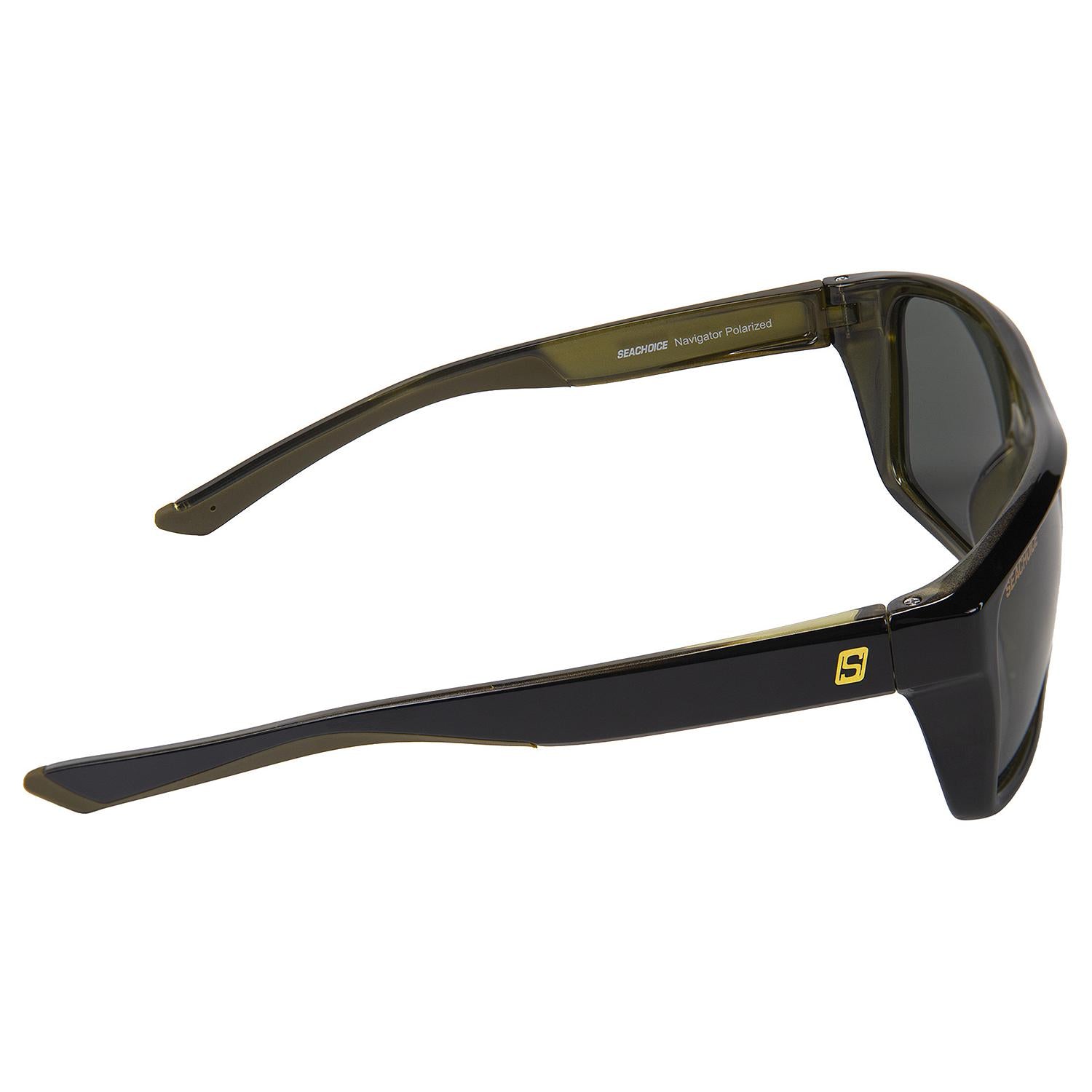 Navigator Polarized Sunglasses, Frame: Shiny Black/Green Backspray, Lens: Grey