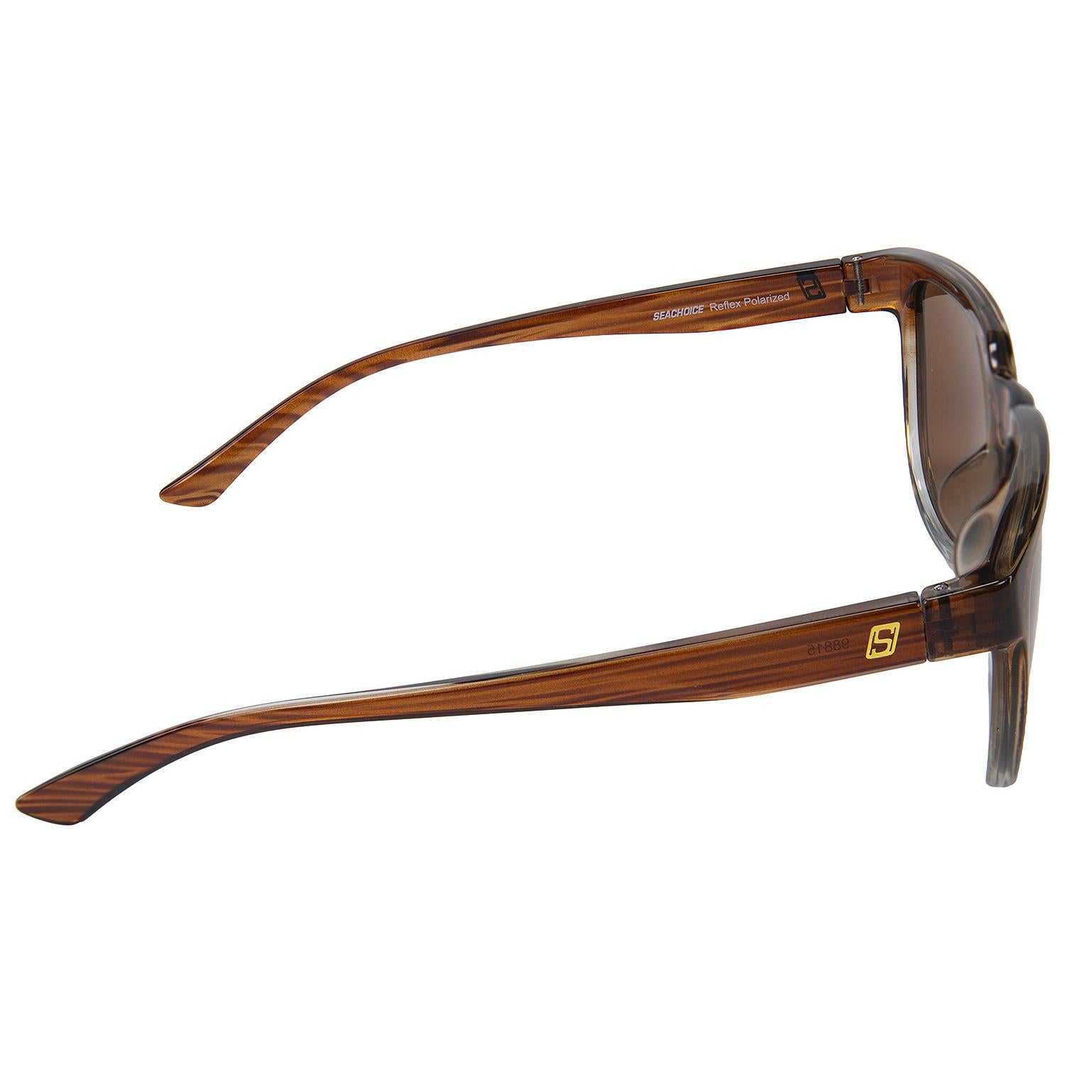 Reflex Polarized Sunglasses, Frame: Shiny Woodgrain, Lens: Brown