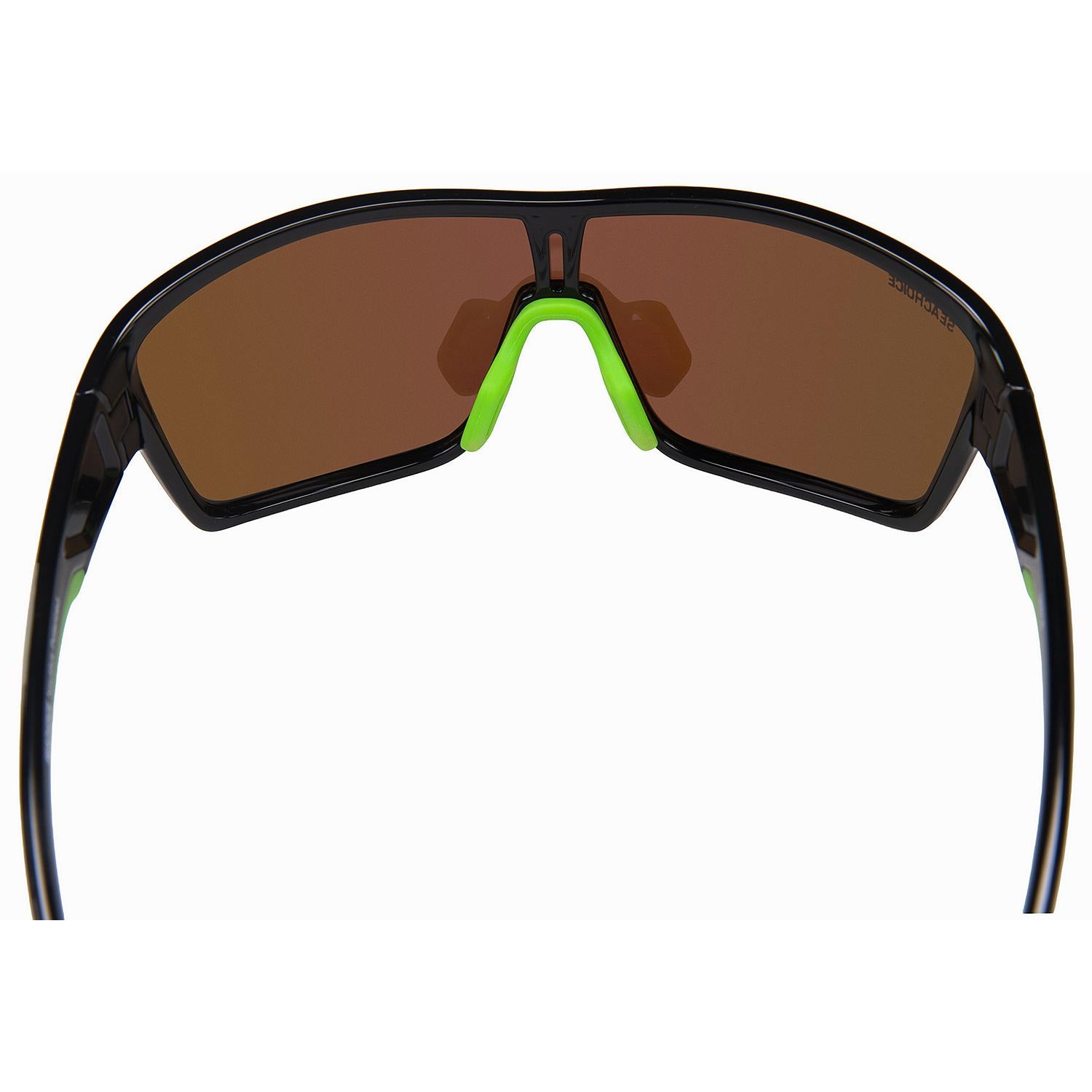 Nautilus Polarized Sunglasses, Frame: Shiny Black, Lens: Green Mirror