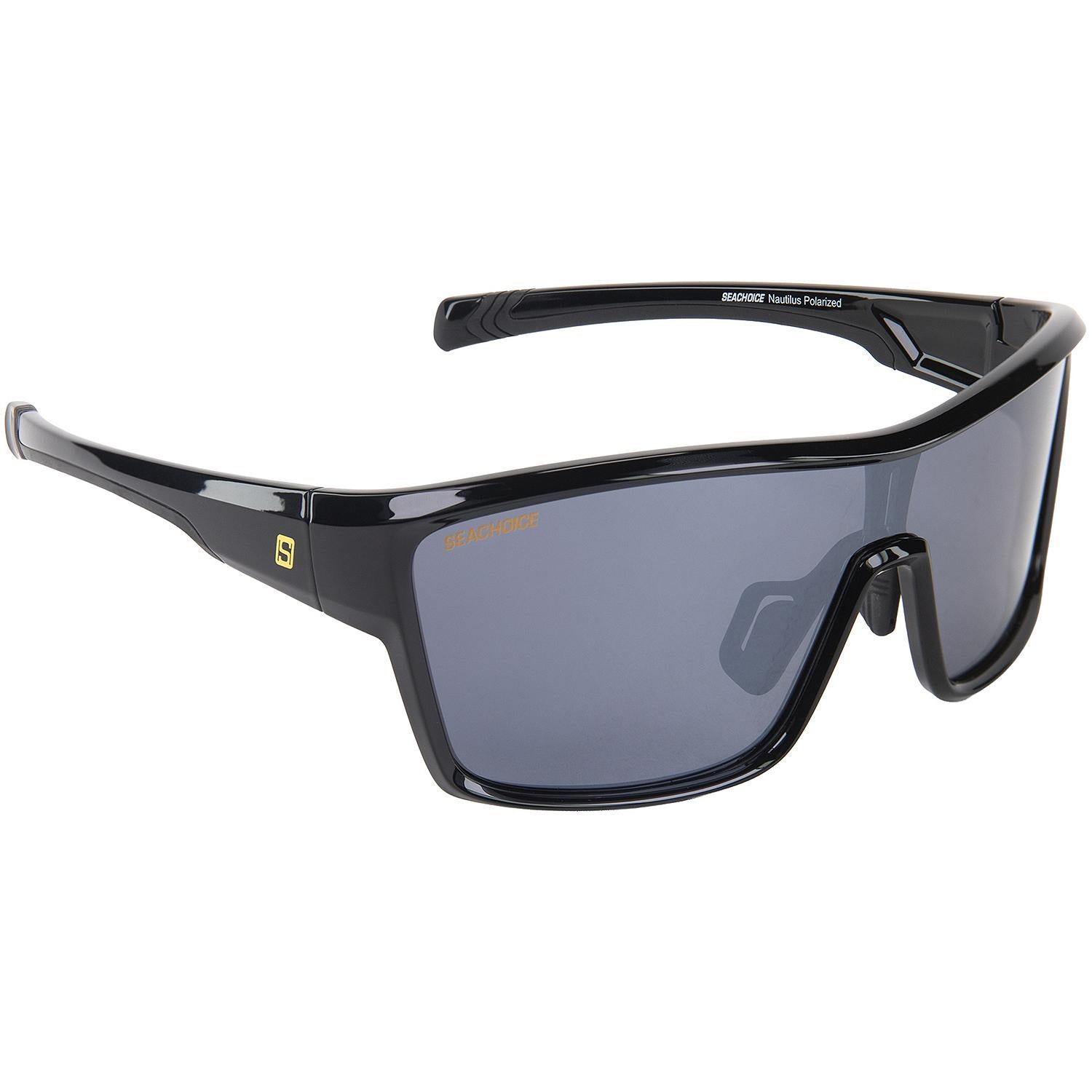 Nautilus Polarized Sunglasses, Frame: Shiny Black, Lens: Full Silver Mirror