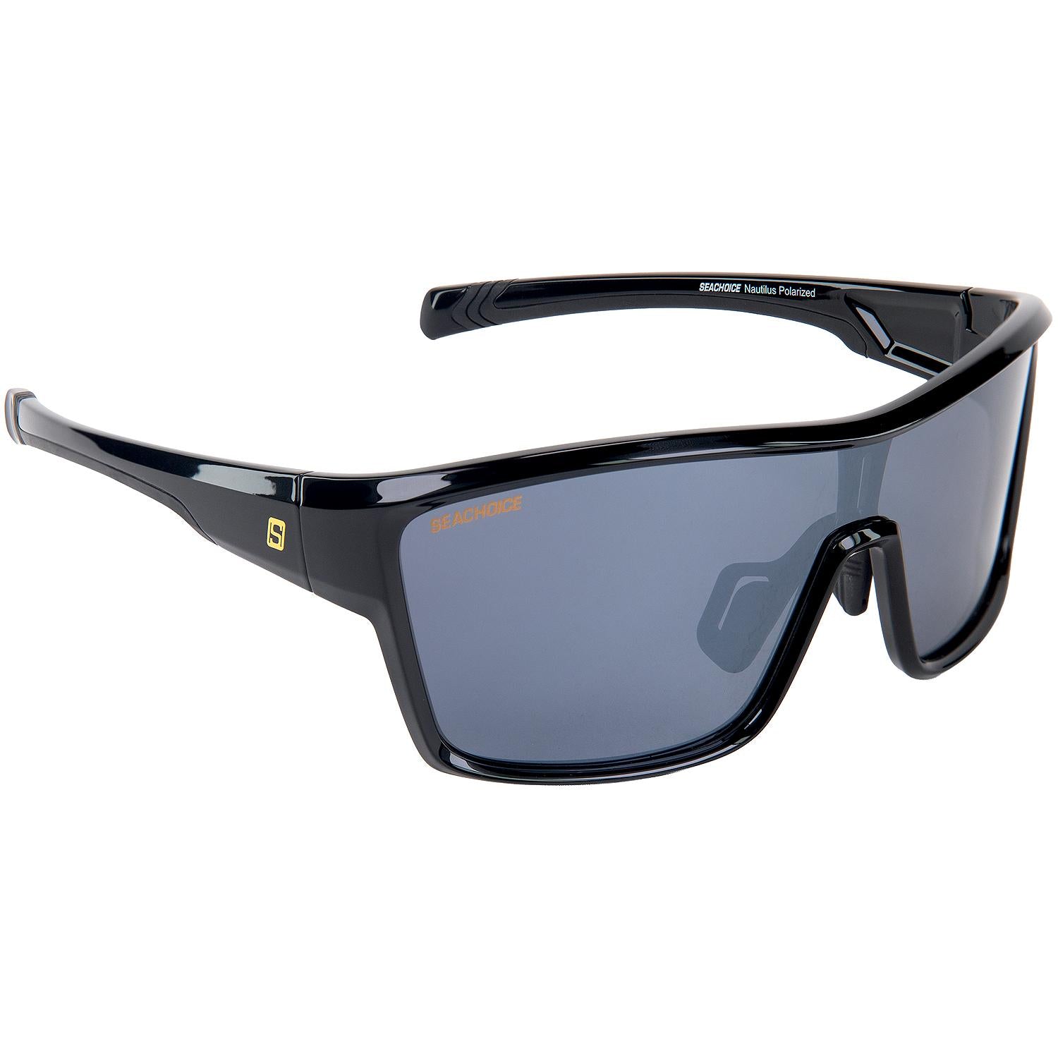 Nautilus Polarized Sunglasses, Frame: Shiny Black, Lens: Full Silver Mirror