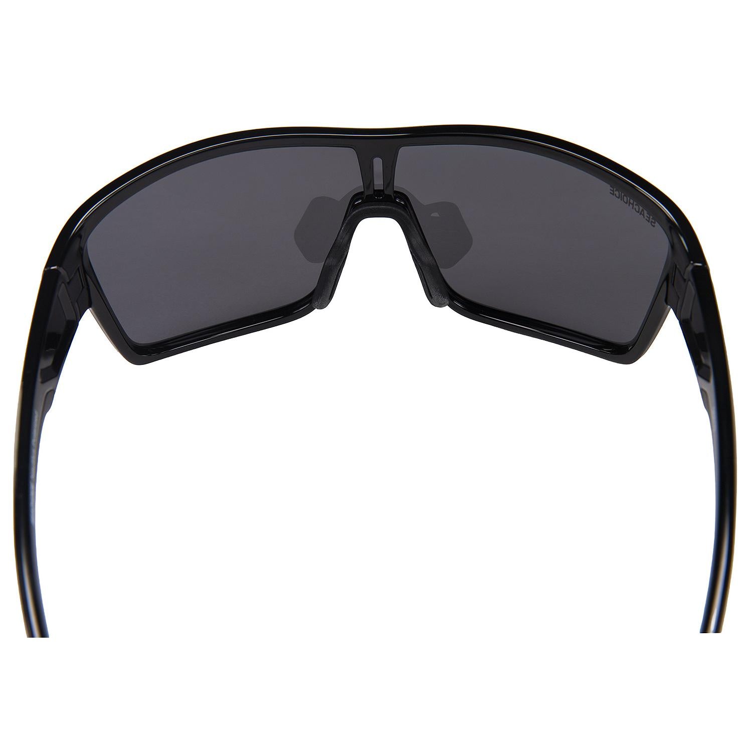 Nautilus Polarized Sunglasses, Frame: Shiny Black, Lens: Full Silver Mirror