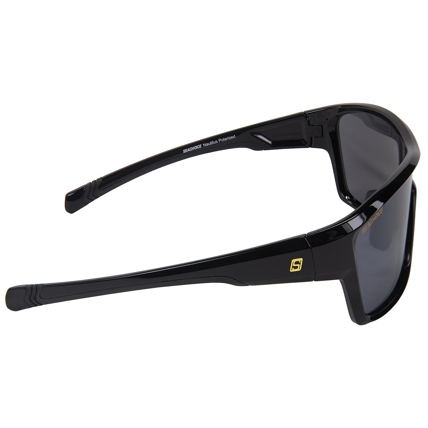 Nautilus Polarized Sunglasses, Frame: Shiny Black, Lens: Full Silver Mirror