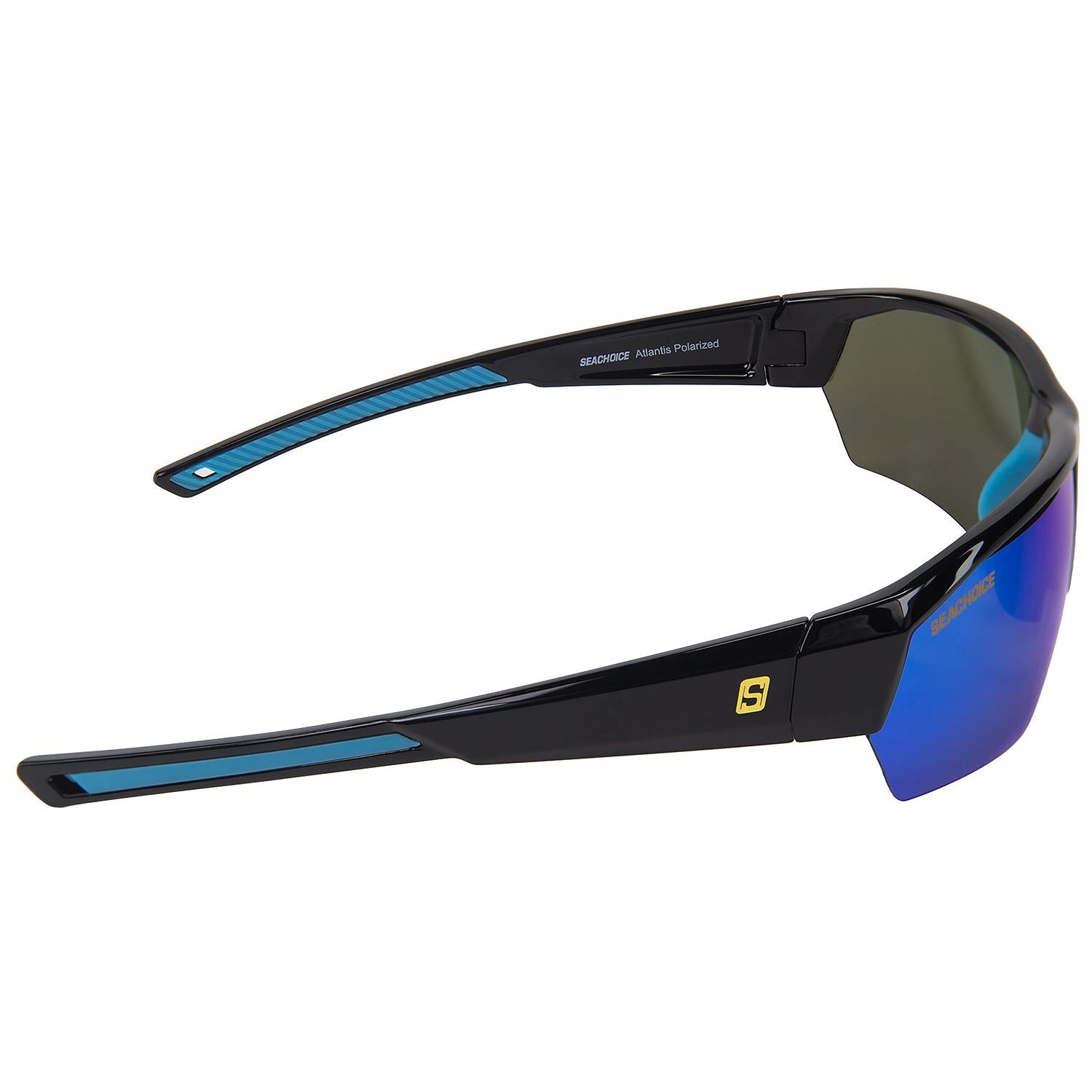Atlantis Polarized Sunglasses, Frame: Shiny Black, Lens: Blue Mirror
