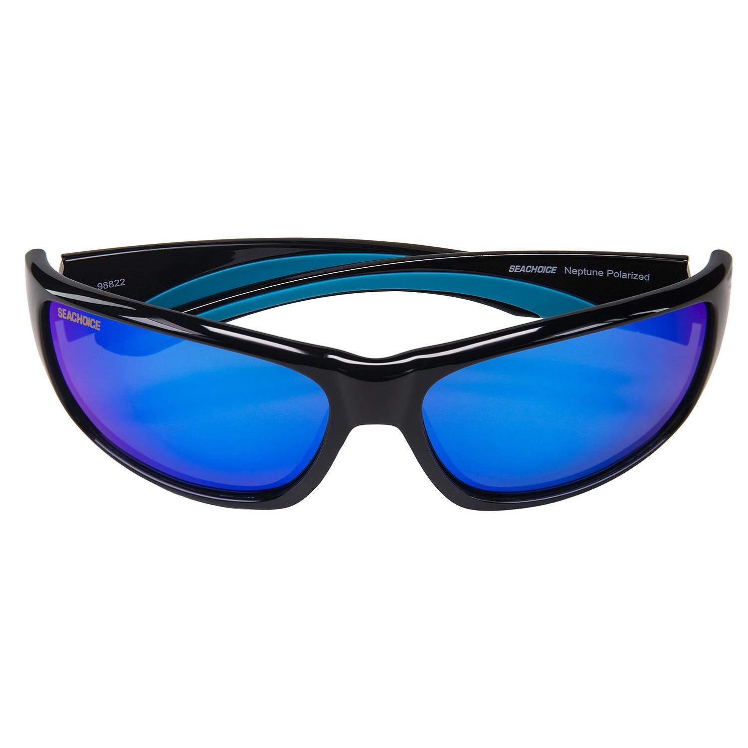 Neptune Polarized Sunglasses, Frame: Shiny Black, Lens: Blue Mirror