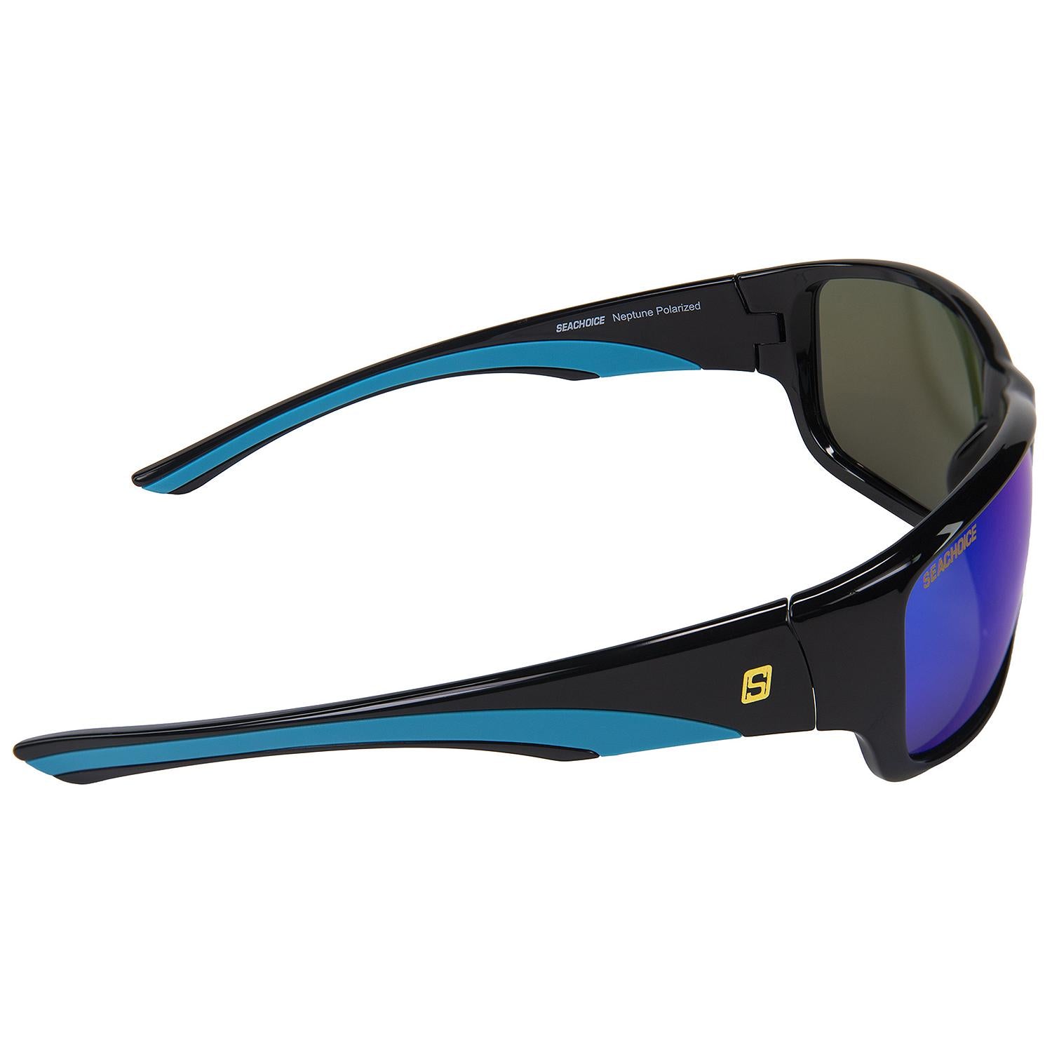 Neptune Polarized Sunglasses, Frame: Shiny Black, Lens: Blue Mirror