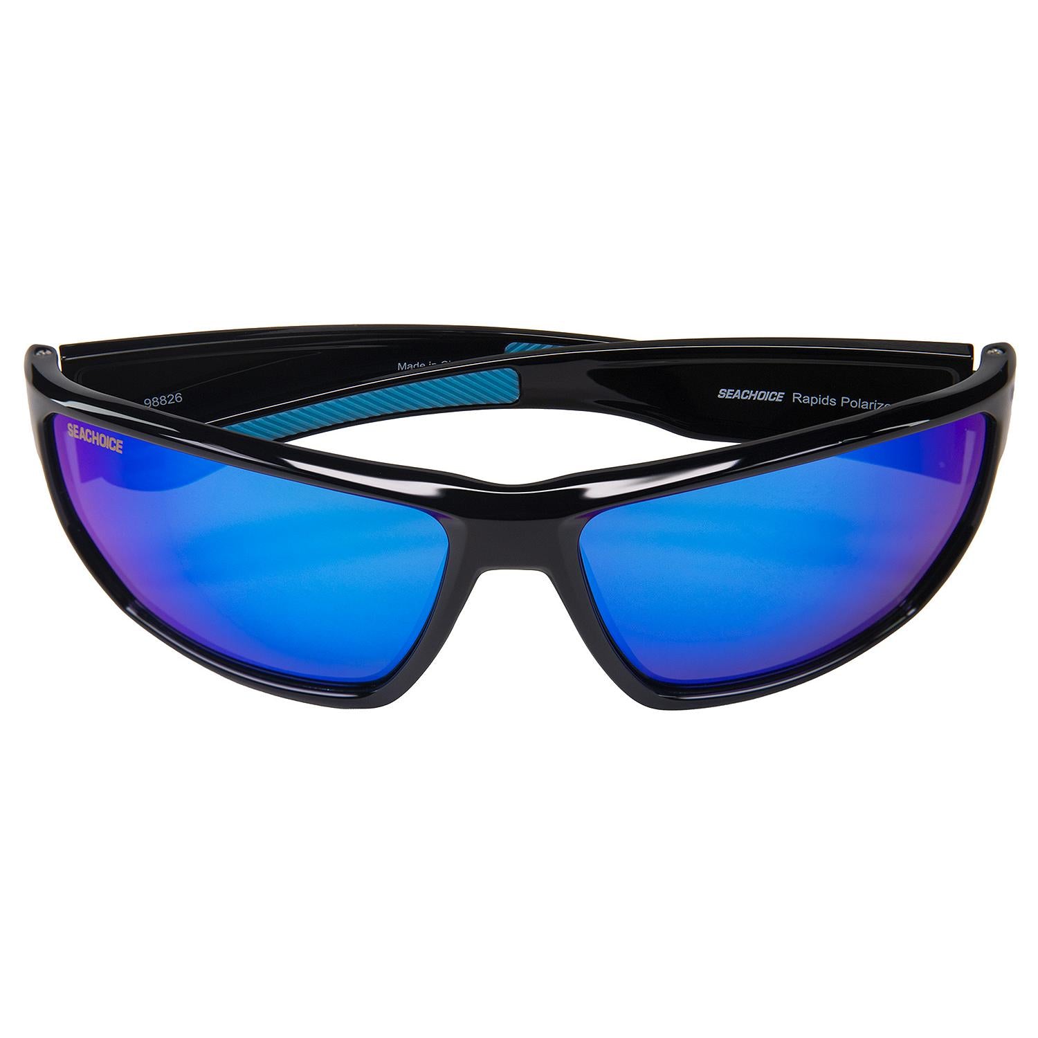 Rapids Polarized Sunglasses, Frame: Shiny Black, Lens: Blue Mirror