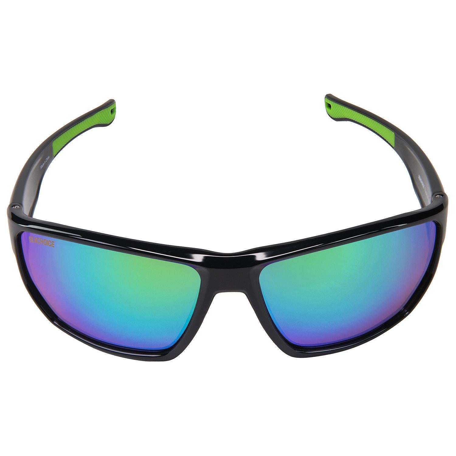 Rapids Polarized Sunglasses, Frame: Shiny Black, Lens: Green Mirror