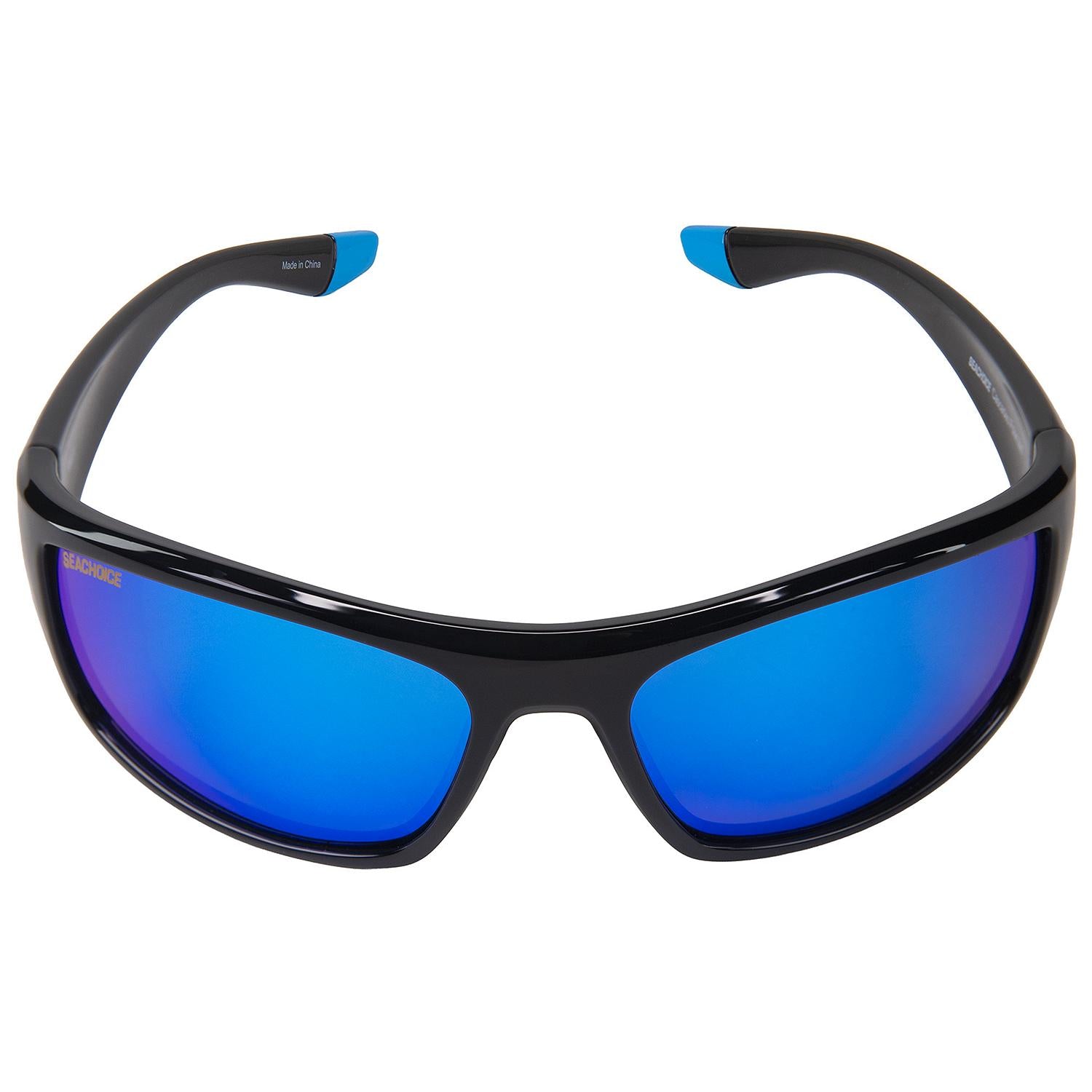 Cascades Polarized Sunglasses, Frame: Shiny Black, Lens: Blue Mirror