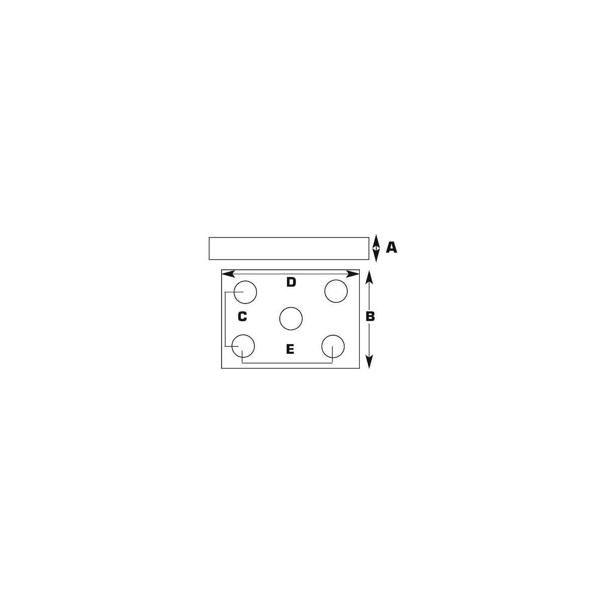 Medium Duty Axle U-Bolt Plate, 1/4in x 4in x 3-3/8in