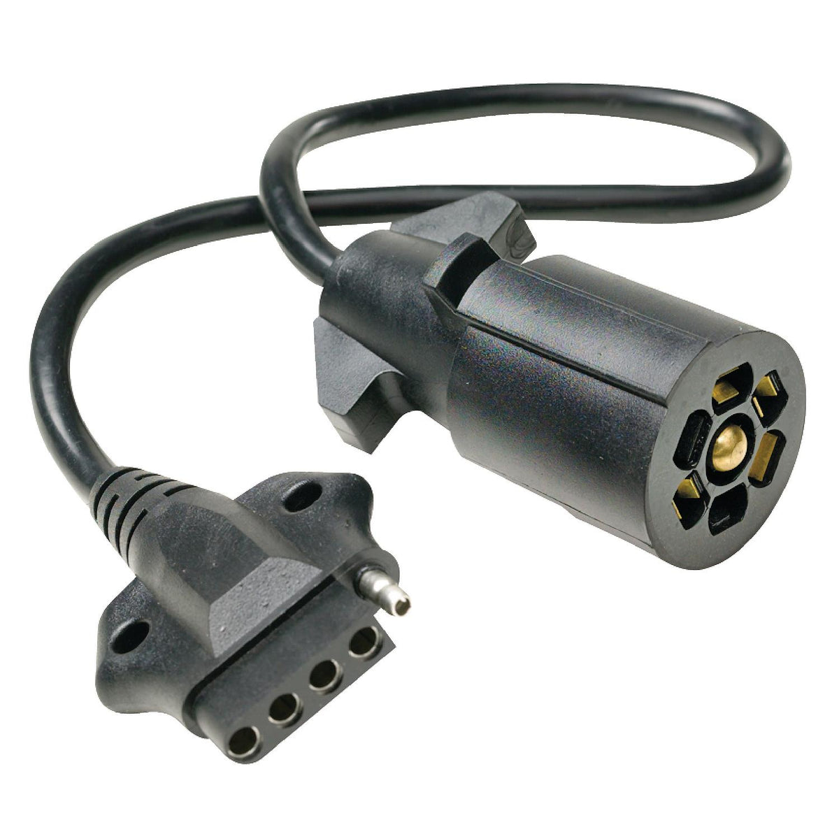 7-Way Round to 5-Way Flat Cable Adapter w/ 18 in Cable