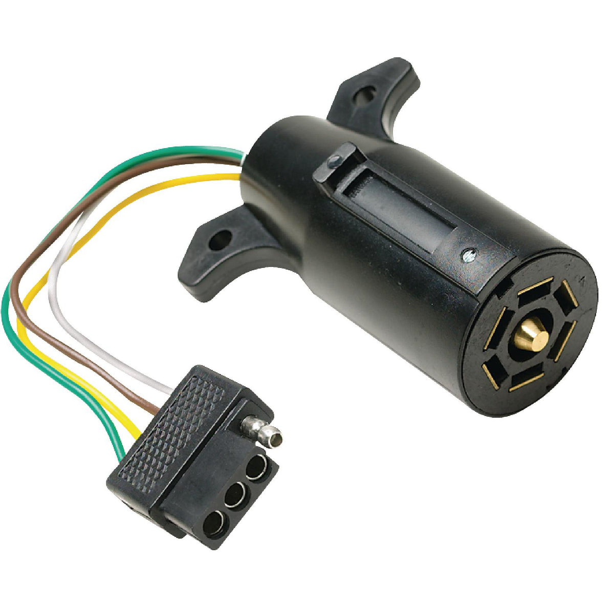 7-Way Round to 4-Way Flat Cable Adapter w/ 18 in Cable